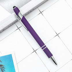 Promotional Metal Aluminum Rod Spraying 2 In1 Press Type Touch Screen Pen Promotion Gift Advertising Custom Ballpoint Pen