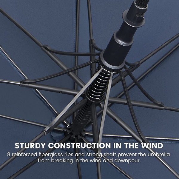 Wholesale Double Canopy Vented Windproof Umbrella Automatic Open Straight Golf Umbrella