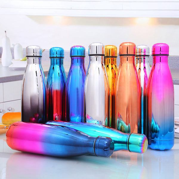 500mlVacuum Insulated Travel Water Bottle Leak-Proof Double Walled Cola Shape Stainless Steel Water Bottle
