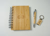 New design Custom Keytag key Ring Pen Bamboo Notebook Business Stationary Gift Set