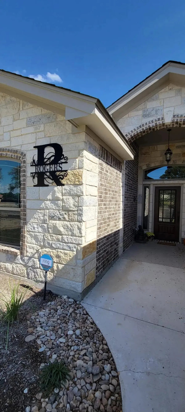 Personalized Name Metal Iron Monogram Sign Custom Outdoor Hanging Family Name Sign Garden Door Sign Wedding Party Wall Iron Decor