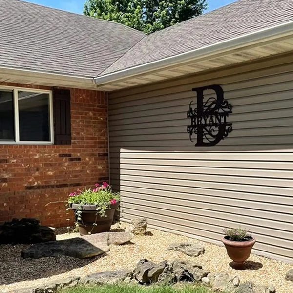 Personalized Name Metal Iron Monogram Sign Custom Outdoor Hanging Family Name Sign Garden Door Sign Wedding Party Wall Iron Decor