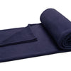 Solid navy blue custom polar fleece blanket throw travel blanket for gift