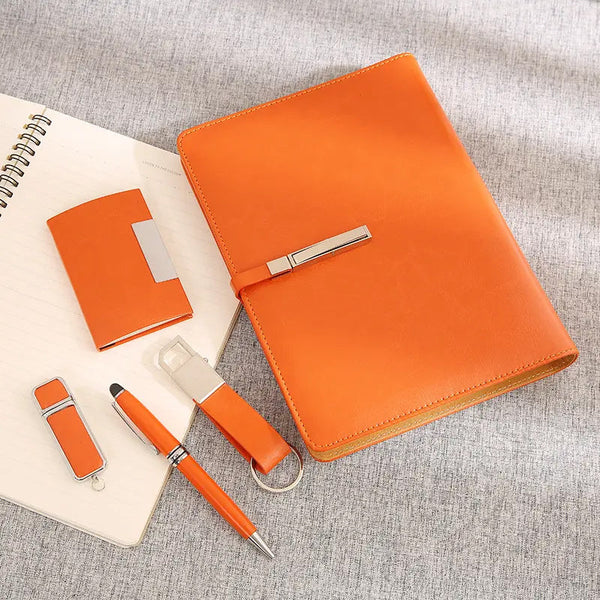 Luxury Packaging Corporate Gift Set with Notebook Ball Pen USB Flash Drive Card Holder Custom Logo