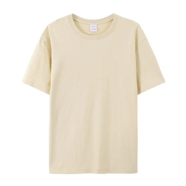 High Quality Stock Pure Color 100 % Cotton Men T Shirts Summer Round Neck Custom Shirts Clothes