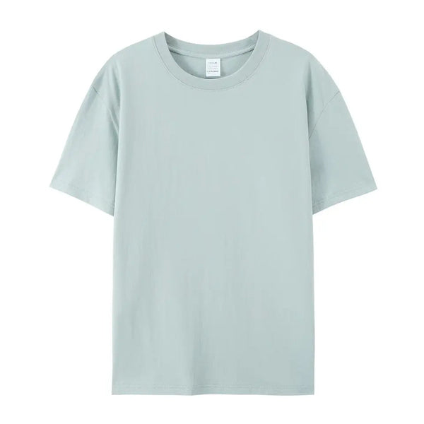 High Quality Stock Pure Color 100 % Cotton Men T Shirts Summer Round Neck Custom Shirts Clothes