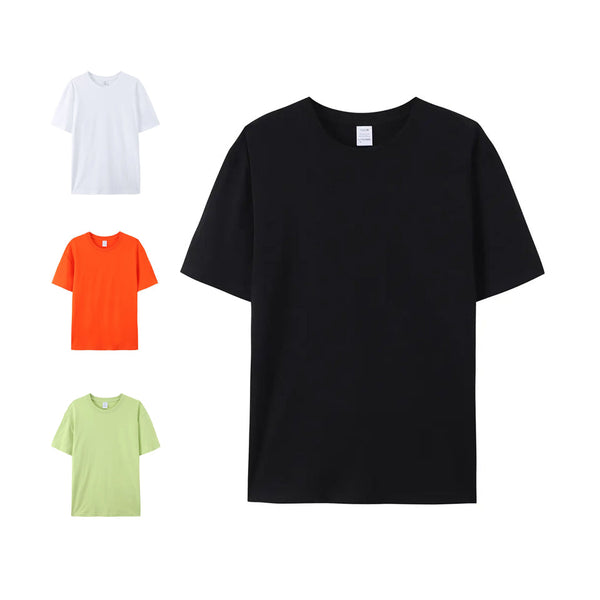 High Quality Stock Pure Color 100 % Cotton Men T Shirts Summer Round Neck Custom Shirts Clothes