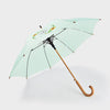 Sturdy wind resistant 23inch custom logo print wood j handle stick straight wooden umbrella