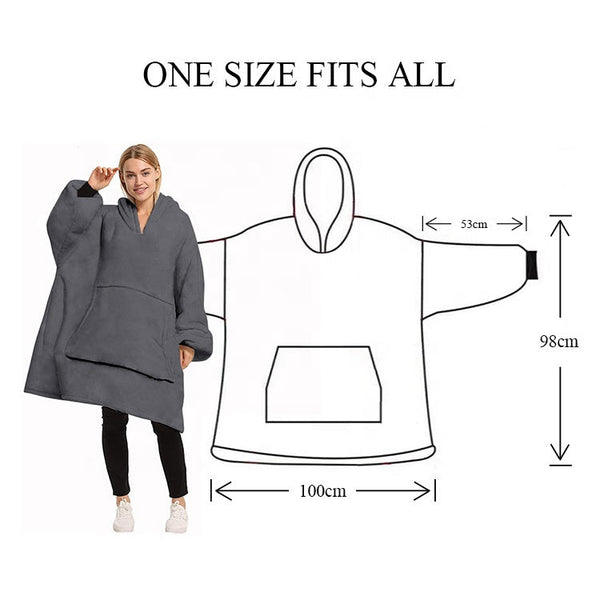 Wholesale wearable oversized sweatshirt blanket sherpa hoodie blanket