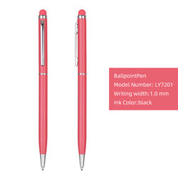 Hot selling metal ballpoint pen stylus pen aluminium promotional advertising ball pen with logo