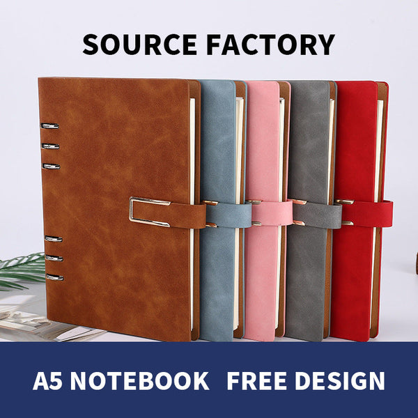 Luxury Gifts Promotional Business Office Style Fabric Imitation Leather Cover Detachable A5 Loose Leaf Notebooks