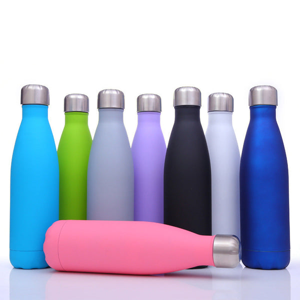 500mlVacuum Insulated Travel Water Bottle Leak-Proof Double Walled Cola Shape Stainless Steel Water Bottle