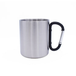 Custom printing camper sublimation handle religious mugs stainless steel cup campfire camping metal carabiner mug