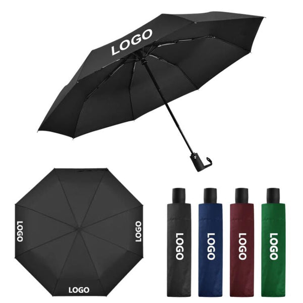 Portable travel foldable compact custom logo paraguas auto 3 folding automatic umbrella