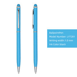 Hot selling metal ballpoint pen stylus pen aluminium promotional advertising ball pen with logo