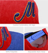 Custom Fashion Embroidered Logo6 Panel Gorras Corduroy Snapback Caps