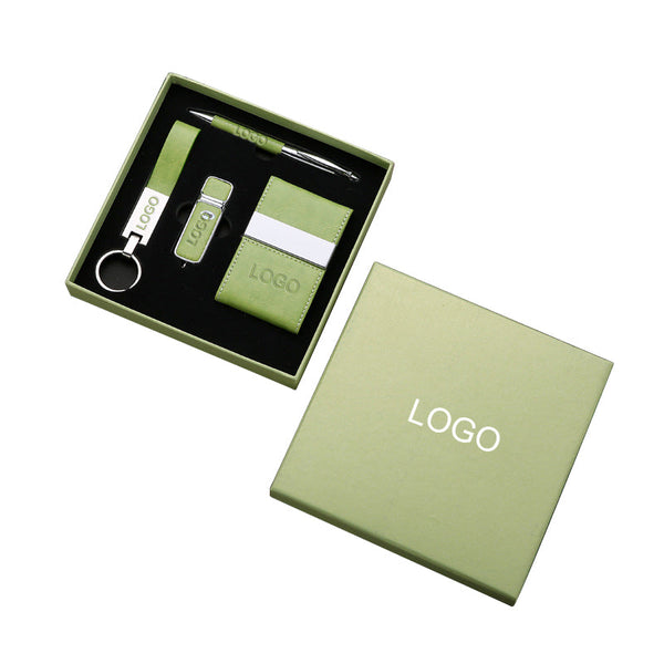Promotional Gift Sets Corporate Business Gift Sets Logo Customized Card Holder USB Flash Drive Ballpen & Keyholder Gift Set