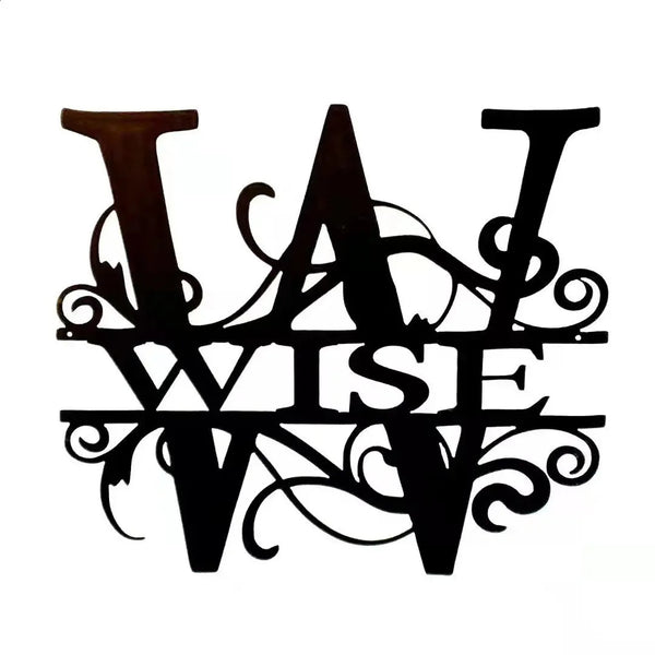 Personalized Name Metal Iron Monogram Sign Custom Outdoor Hanging Family Name Sign Garden Door Sign Wedding Party Wall Iron Decor