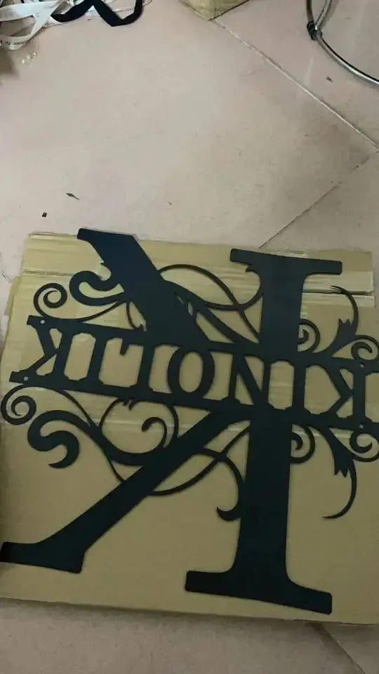 Personalized Name Metal Iron Monogram Sign Custom Outdoor Hanging Family Name Sign Garden Door Sign Wedding Party Wall Iron Decor