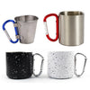 Custom printing camper sublimation handle religious mugs stainless steel cup campfire camping metal carabiner mug