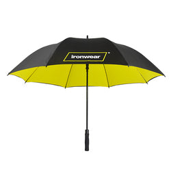 Custom logo 60 inch double canopy sturdy storm printed branded large canopy extra strong golf umbrella