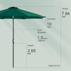 10 FT Patio Umbrella Outdoor Table Market for Garden Beach Umbrella With Auto Push Button Tilt
