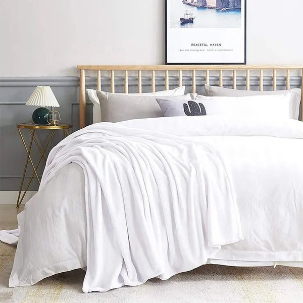 Super soft luxurious pure color plush blanket microfiber blanket flannel blanket