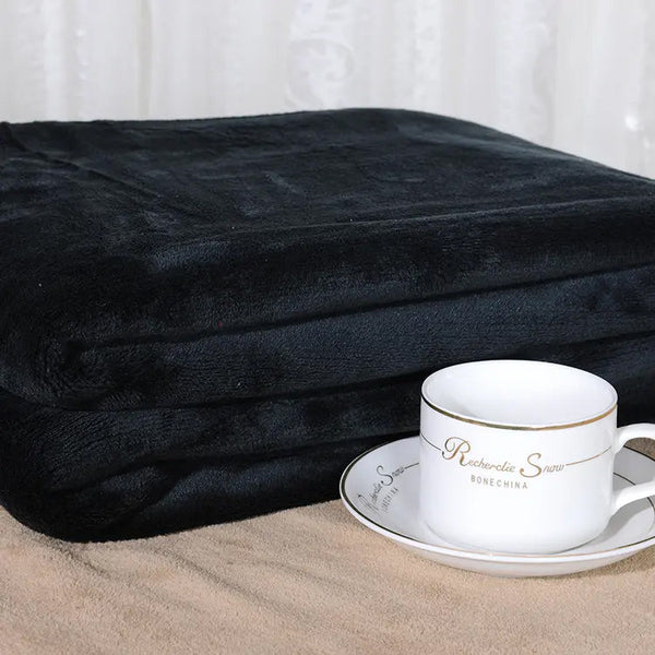 Super soft luxurious pure color plush blanket microfiber blanket flannel blanket