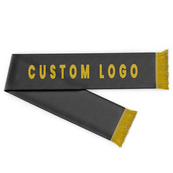Custom logo Scarves 100% Polyester/Knitted Polyester/Satin/Fleece Embroidery Football Scarf