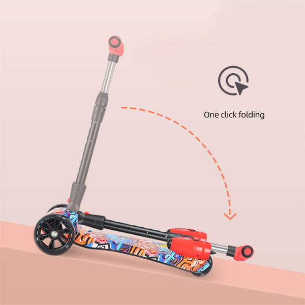 Scooter spray new wholesale 3 wheel Flashing cool Folding children electric kick water spray kids scooter with spray led lights