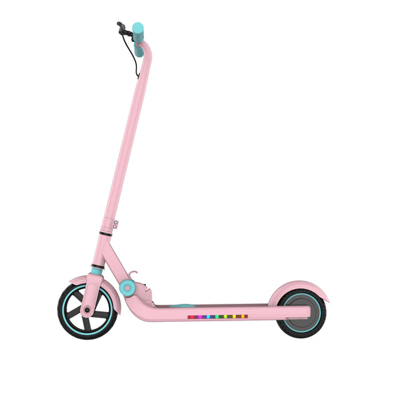 Red kids electric scooter eu stock folding Electric scooter with side led light for kids